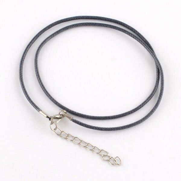 Dark Grey Cotton Cord Necklace