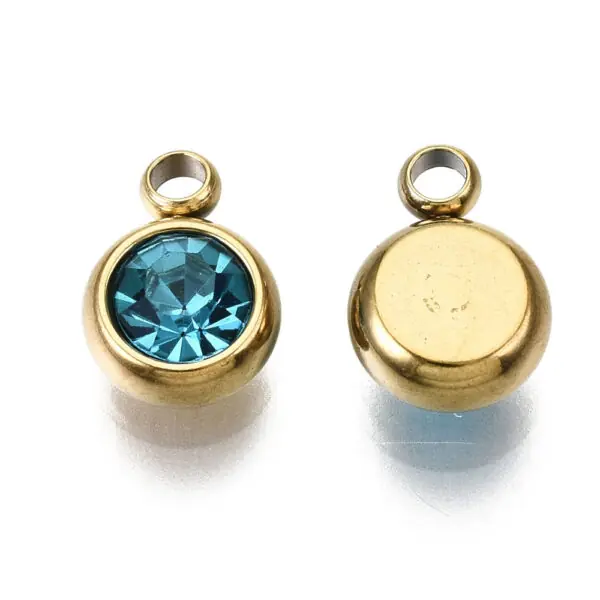 Diamante Birthstone Charms - Gold - Image 7