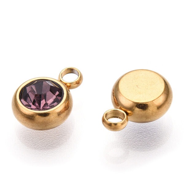 Diamante Birthstone Charms - Gold - Image 5