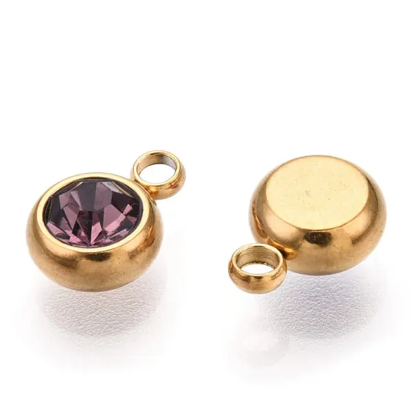Diamante Birthstone Charms - Gold - Image 5
