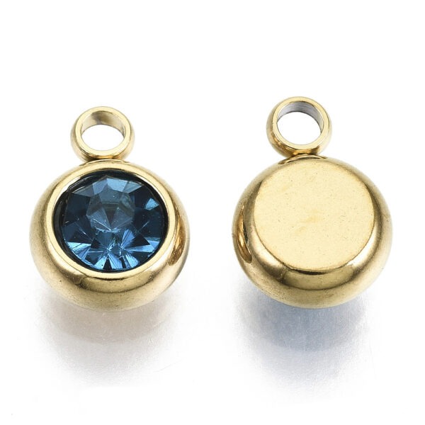 Diamante Birthstone Charms - Gold - Image 6