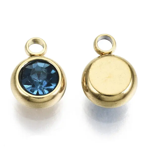 Diamante Birthstone Charms - Gold - Image 6