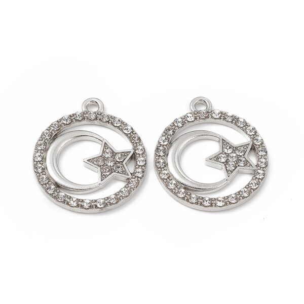 Diamante Moon And Star Charms - Image 2