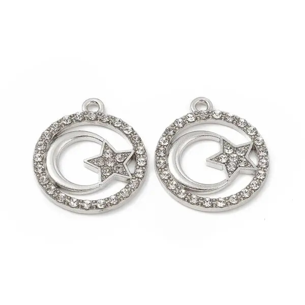 Diamante Moon And Star Charms - Image 2