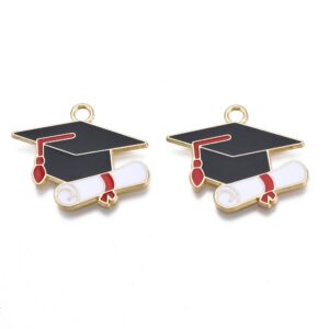 Enamel Graduation Cap Charms - Riverside Beads