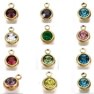 Diamante Birthstone Charms - Gold