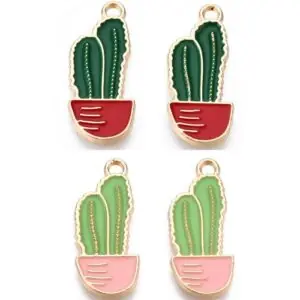 Enamel Cactus Pot Charms - Riverside Beads