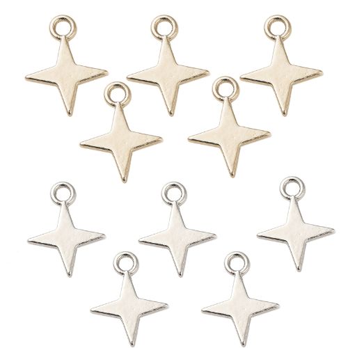 thumbnail image 2 of The Slippery Pearl 6-Pack 5-Point Star Charms - Antiqued Silver Metal Stamping Blanks 2 of 6