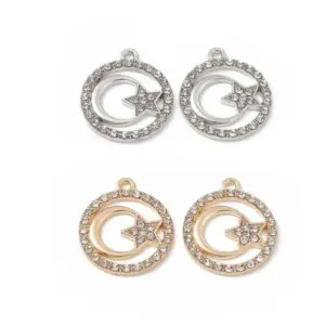 Diamante Moon And Star Charms