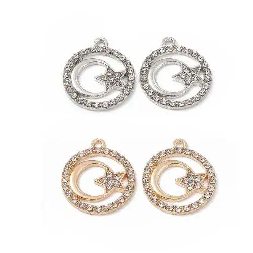 Diamante Moon And Star Charms