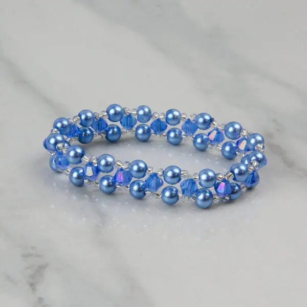Pearl Crystal Weave Bracelet Kit - Makes 2 - Image 4