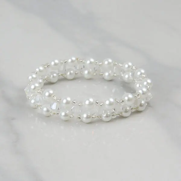 Pearl Crystal Weave Bracelet Kit - Makes 2 - Image 3
