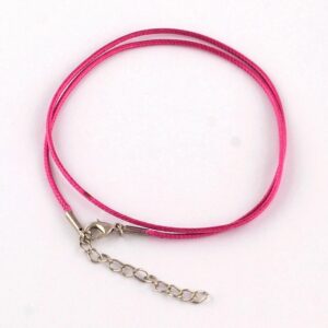 Pink Cotton Cord Necklace