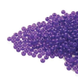 Size 8/0 Preciosa Seed Beads - Opaque Violet Dyed Terra are a beautiful electric purple small round bead