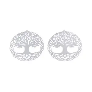 Large Filigree Tree Connector Charm, with a spiralled border and branches and roots intertwined between the border