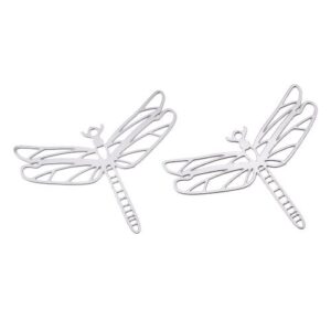Filigree Dragonfly Connector Charm, with holes throughout the body and wings to be used as connectors.