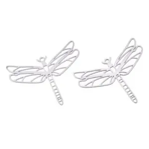 Filigree Dragonfly Connector Charm, with holes throughout the body and wings to be used as connectors.