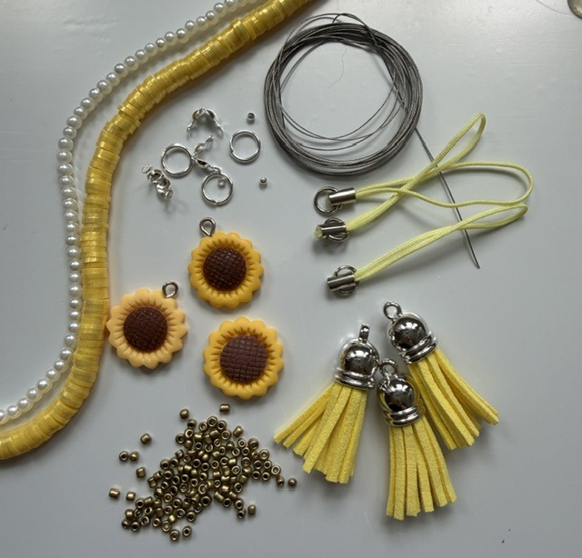 Yellow Beaded Phone Loop