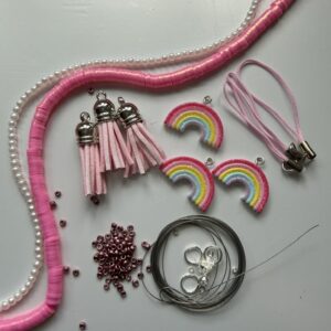Pink Beaded Phone Loop