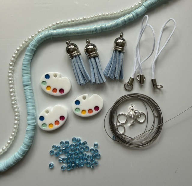 Blue Beaded Phone Loop