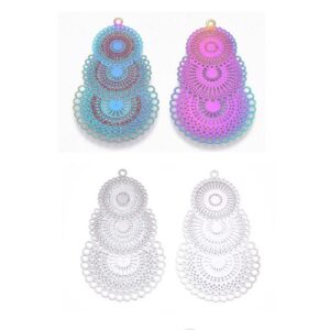 Decorative Tiered Circle Connector Charms - Riverside Beads
