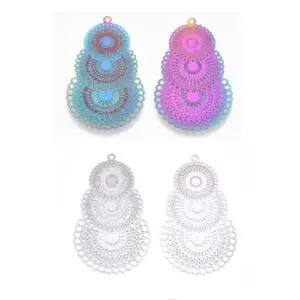 Decorative Tiered Circle Connector Charms - Riverside Beads