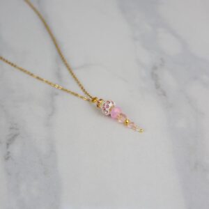 Sparkle Pendant & Earring Pink