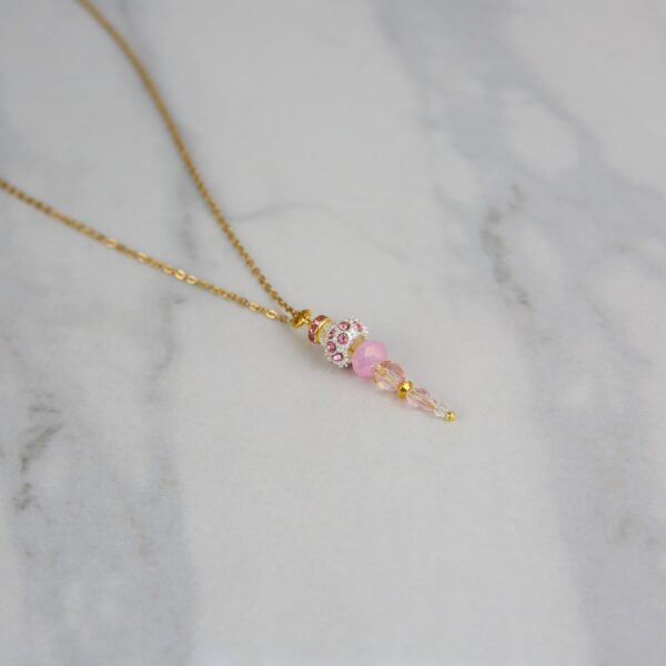 Sparkle Pendant & Earring Pink