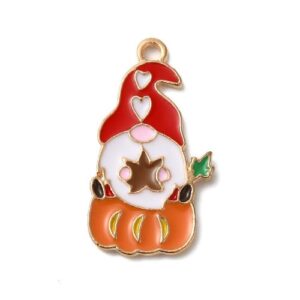 Enamel Gnome Pumpkin Charms - Riverside Beads