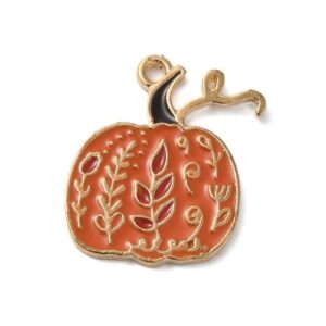 Enamel Decorative Pumpkin Charms - Riverside Beads