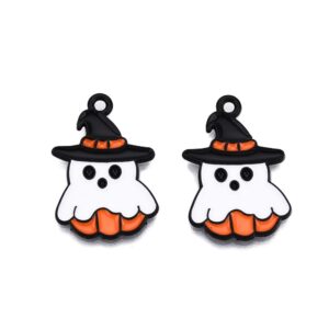 Enamel Ghost Pumpkin Charms - Riverside Beads