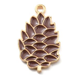 Enamel Pinecone Charms - Riverside Beads