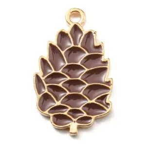Enamel Pinecone Charms - Riverside Beads