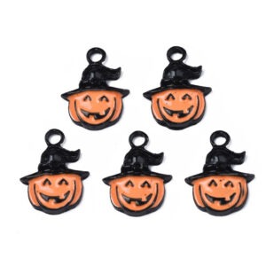 Enamel Pumpkin In Hat Charms - Riverside Beads
