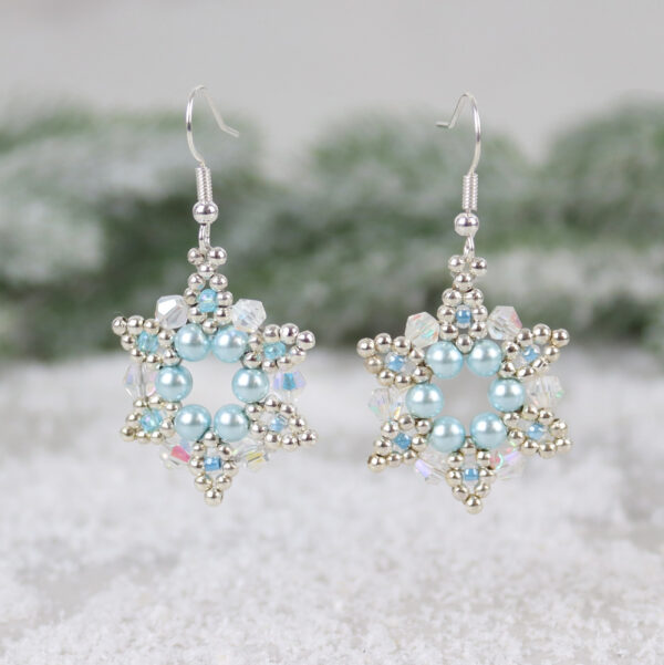 Pearl & Crystal Snowflake Earrings