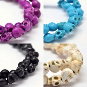 Imitation Turquoise Skull Bead