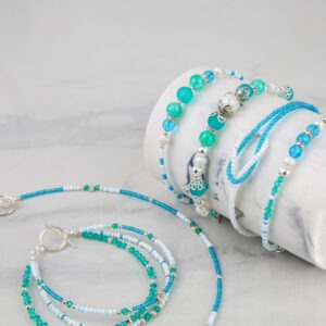 Teal/Silver Beaded Jewellery Kit - Riverside Beads