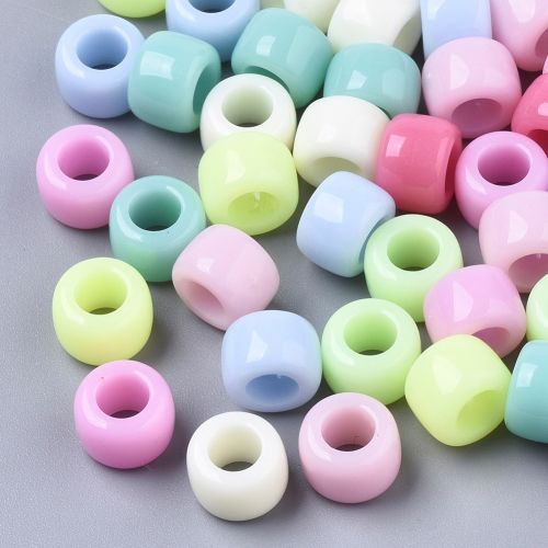 Acrylic Large Holed Pony Beads - Pastel Mix