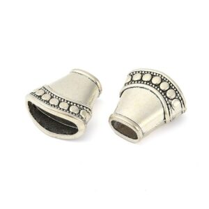 16mm antique silver kumihimo end caps – nickel and lead free jewellery findings for braids and cord designs