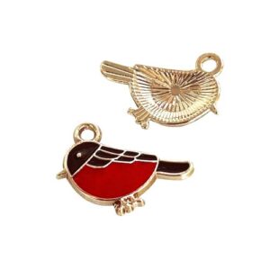 Enamel Robin Charms - Riverside Beads