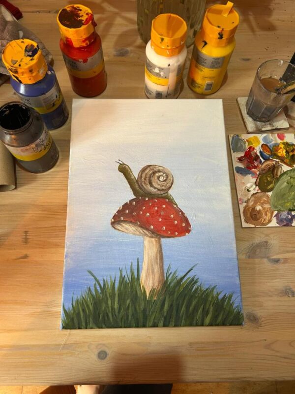 Snail Painting Cuppa and Canvas Workshop