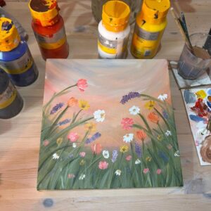 Flower Meadow Painting Cuppa and Canvas Workshop