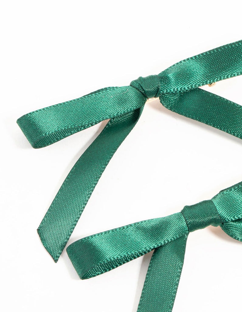3mm Green Satin Ribbon Bow