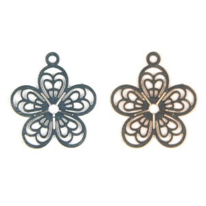 Filigree Flower Head Charm - Riverside Beads