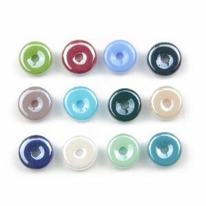 Opaque Lustre Flat Glass Beads -Riverside beads