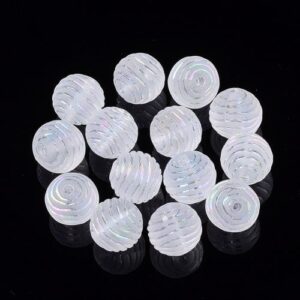 Acrylic 10mm Frosted Round Grooved Bead