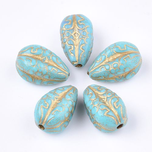 Acrylic Embossed Drop Bead