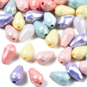 Acrylic Faceted Teardrop Bead