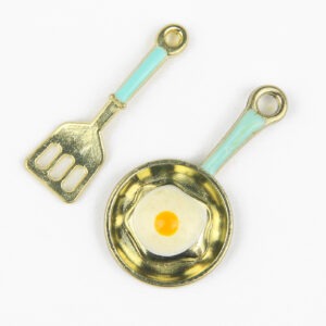 Enamel Frying Pan And Spatula Charm - Riverside Beads