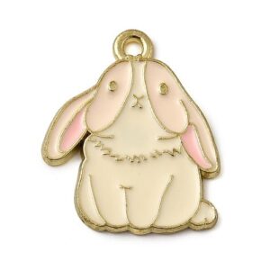Enamel Floppy Eared Rabbit Charm